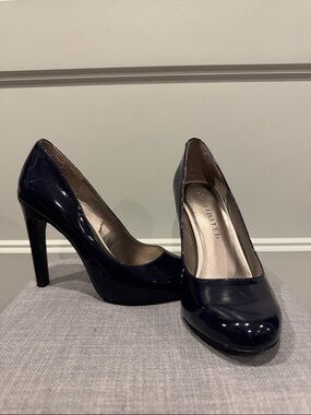 The Limited Navy Patent Stiletto Pumps 6.5